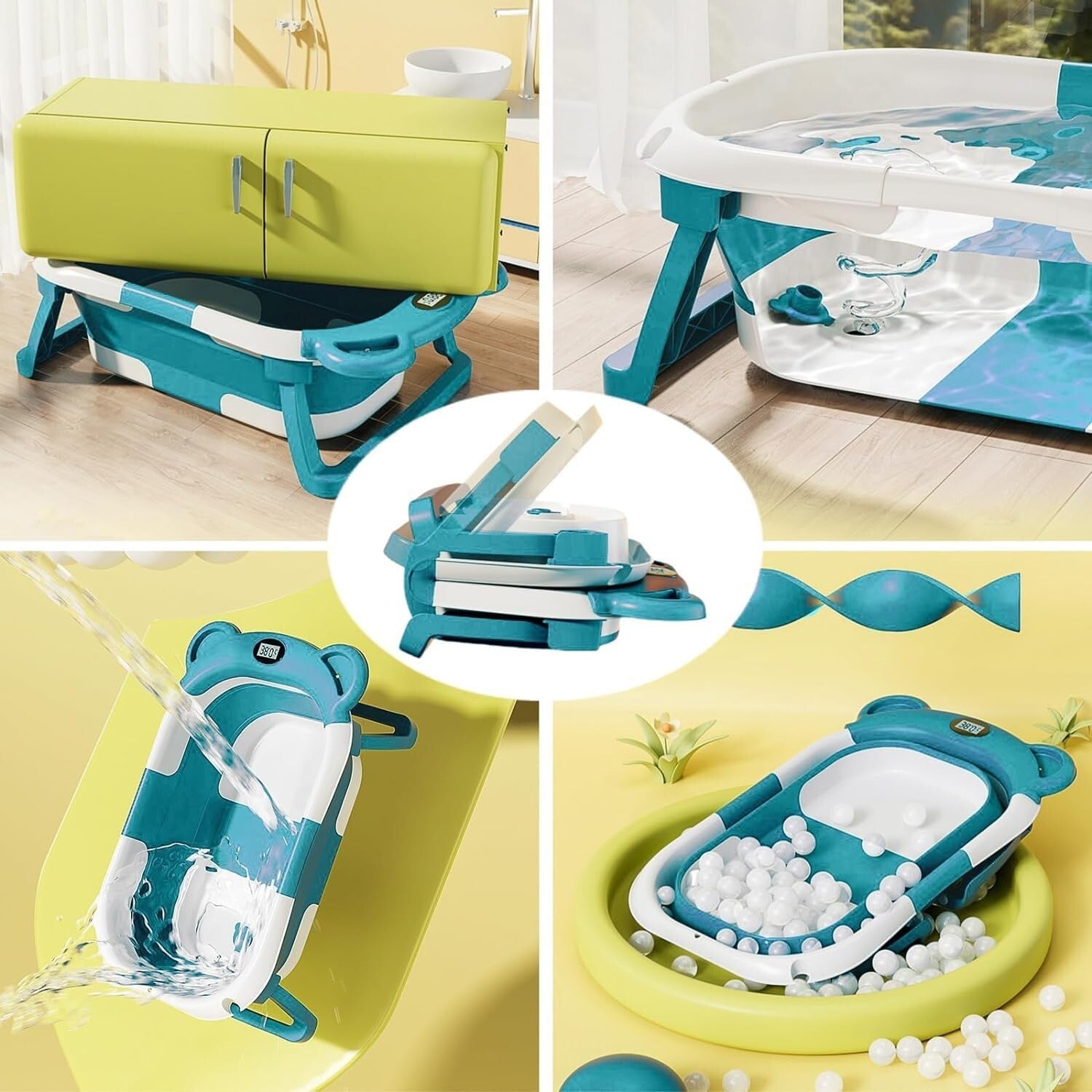 Foldable Dog Pet Bathtub.26.3X1